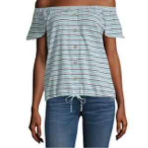 a.n.a Off The Shoulder Striped Top
